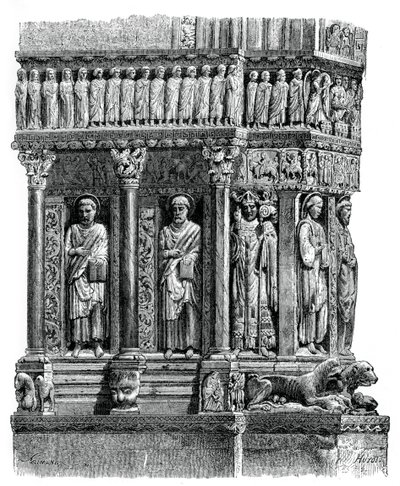 Detail portálu St Trophimus, Arles, 12. století, 1870 od Unbekannt