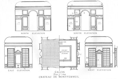 Podrobnosti o salonech, Chateau de Montfermeil, Paříž, 1924 od Unbekannt