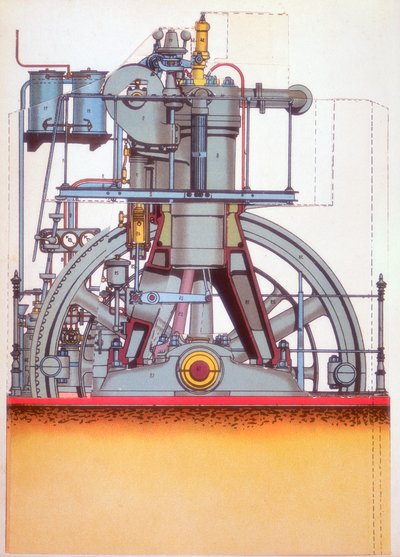 Dieselový motor: spalovací motor vynalezený Rudolphem Dieselem v roce 1897 c1910 od Unbekannt