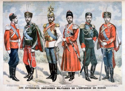 Různé ruské vojenské uniformy císaře, 1896 od Unbekannt