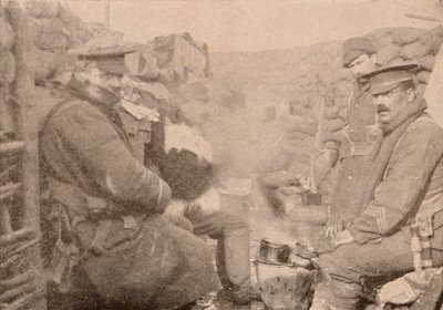Večeře v zákopech, c1915 1928 od Unbekannt