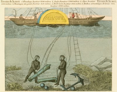 Potápěči zachraňují zbraně z mořského dna, c1855 od Unbekannt