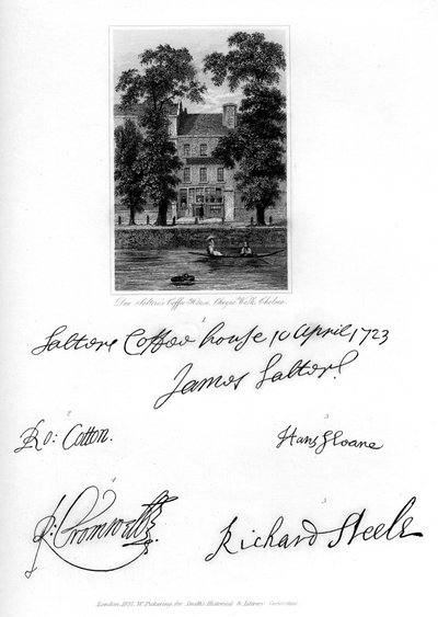 Don Salteros Coffee House, Cheyne Walk, Chelsea, 1723, 1840 od Unbekannt