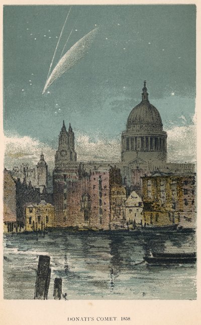 Donatiho kometa z roku 1858 při pohledu na katedrálu svatého Pavla, Londýn, 1884 od Unbekannt