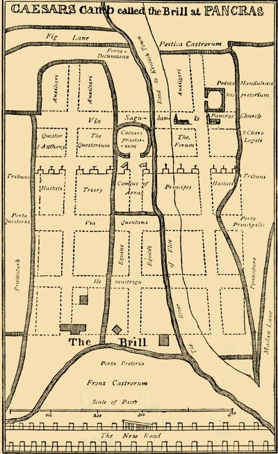 Dr. Stukeleys Plán tábora v St. Pancras, c1750, c1876. od Unbekannt