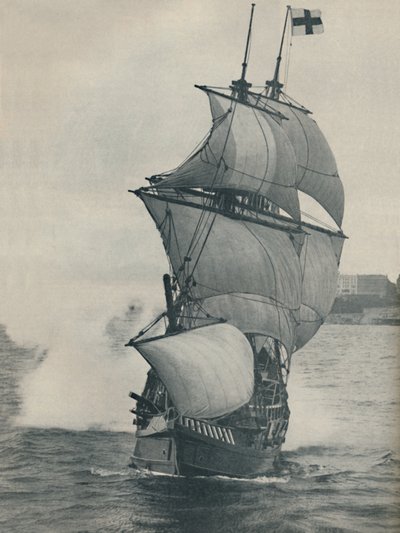 Vlajková loď Drakes na jeho cestě kolem světa, replika, 1937 od Unbekannt