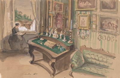 Kresba interiéru: Salon, 1857. od Unbekannt