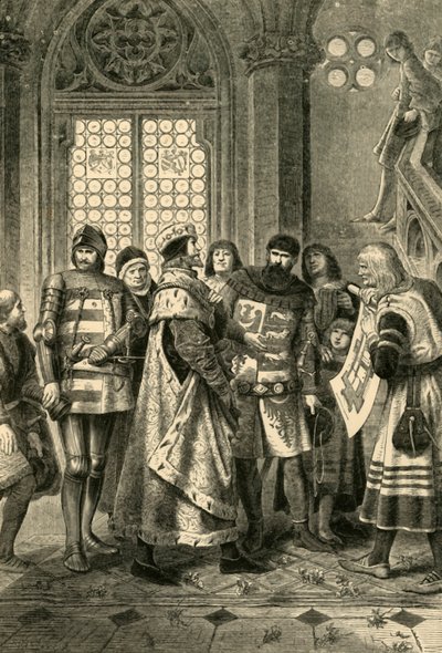 Vévoda Rudolf IV jako zakladatel Štěpánské katedrály, c1360, 1890. od Unbekannt
