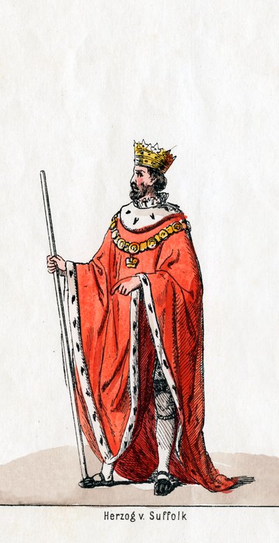 Vévoda ze Suffolku, návrh kostýmů pro Shakespearovu hru, Jindřich VIII., 19. století od Unbekannt