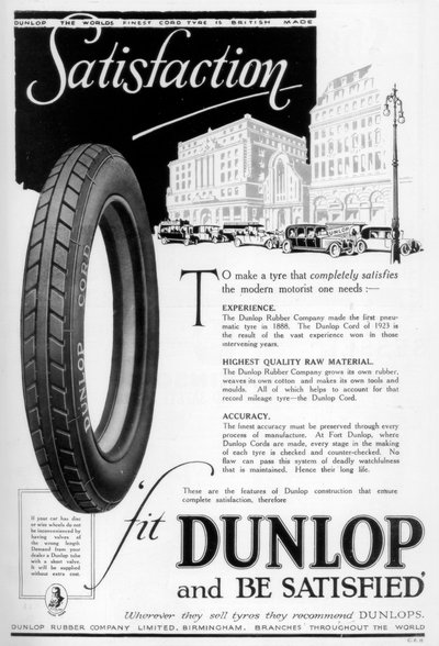 Reklama Dunlop, 1923 od Unbekannt