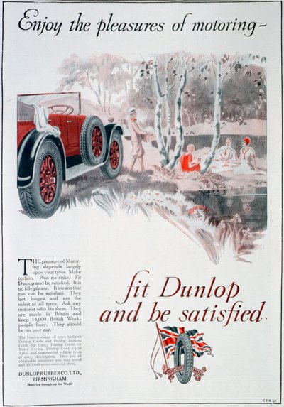 Reklama na pneumatiky Dunlop, 1925 od Unbekannt
