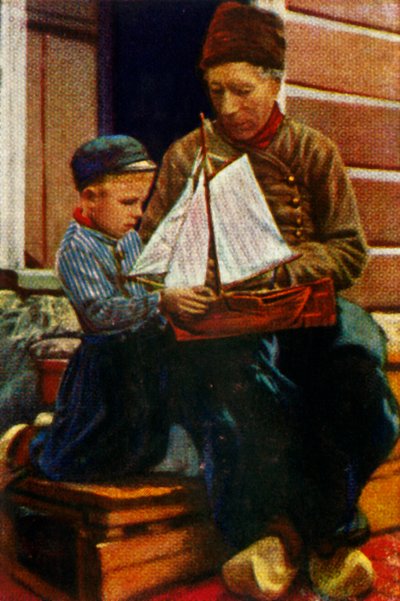 Holandský otec a syn v tradičním oděvu, c1928. od Unbekannt
