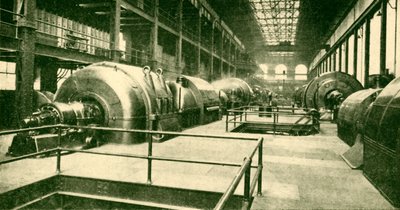 Dynamos na Great Underground Generating Station na Lots Road, Chelsea, 1930. od Unbekannt