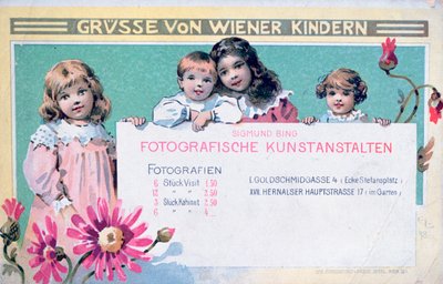 Reklamní karta raných vídeňských fotografů od Unbekannt