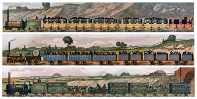 Rané železniční autobusy, Liverpool and Manchester Railway, Anglie, 1831, c1900-1920 od Unbekannt