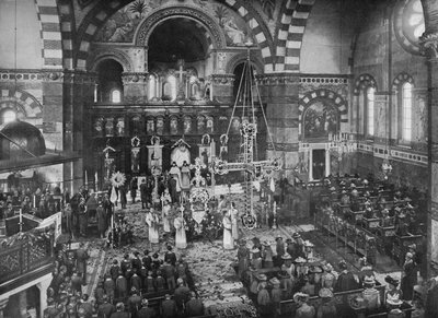 Bohoslužba velikonoční neděle v řecké církvi, Bayswater, Londýn, c1903 1903 od Unbekannt