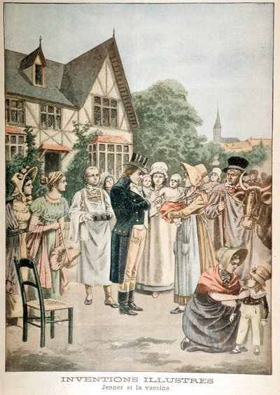 Edward Jenner 1749-1823 anglický lékař, očkující dítě sérem kravských neštovic, 1901 od Unbekannt