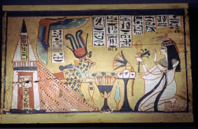 Egyptská malba na dřevěné krabici šabti od Unbekannt
