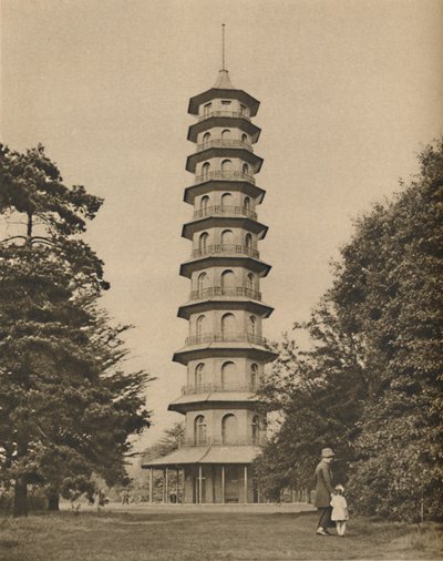 Verze pagody z osmnáctého století v Kew Gardens, c1935. od Unbekannt