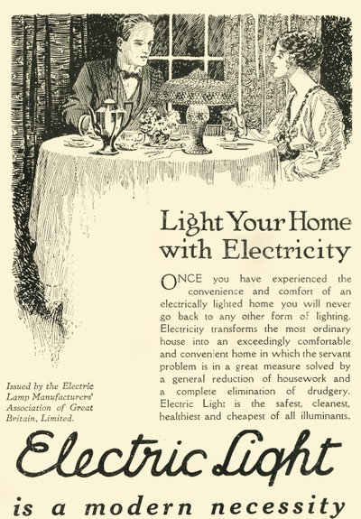 Elektrické světlo je moderní nutnost, 1920. od Unbekannt