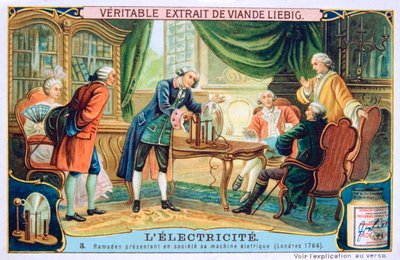 Demonstrace elektřiny, Londýn, 1766, c1900 od Unbekannt