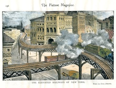 Elevated Railway v New Yorku, z The Picture Magazine, c19. století od Unbekannt