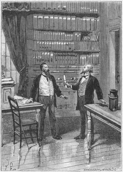 Elisha Gray, americký vynálezce, představující varování pro svůj telefon, 1876, c1890 od Unbekannt