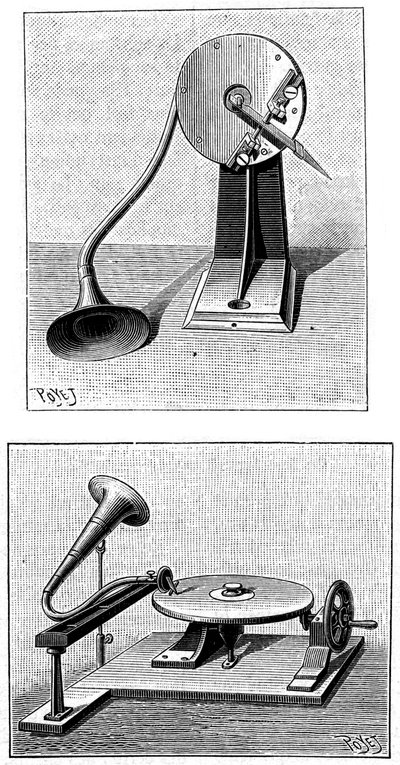 Gramofon Emile Berliners, c1888 od Unbekannt