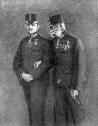 Rakouský císař František Josef I. a arcivévoda Karel Habsburský, 1926 od Unbekannt