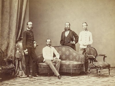 Rakouský císař František Josef I. se svými bratry, 1864. od Unbekannt