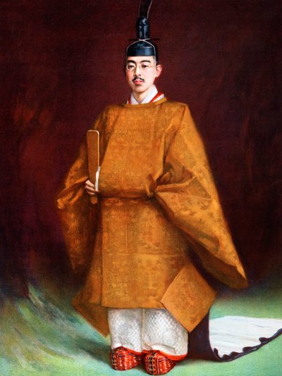 Císař Hirohito ve svém korunovačním oděvu, c1924-1926 od Unbekannt