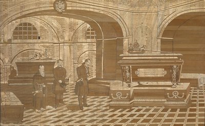 Císař Mikuláš I. u rakve rakouského císaře Františka I., cca 1835 od Unbekannt