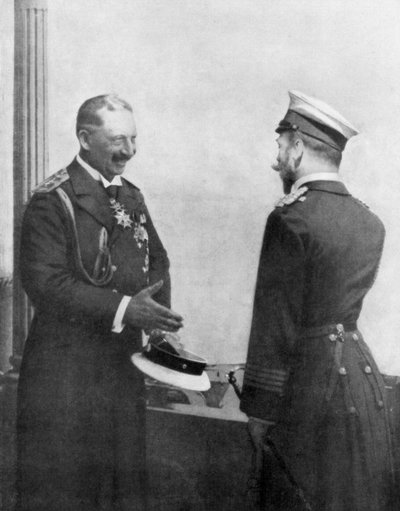 Německý císař Welhelm II pozdravil ruského cara Nicholase II před první světovou válkou od Unbekannt