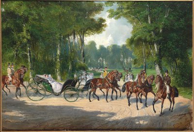 Císařovna Alžběta v kočáru ve vídeňském Prátru, asi 1860. od Unbekannt