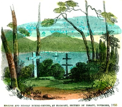 Anglické a ruské pohřebiště v Nagasaki, zajištěno smlouvou, listopad 1855, 1856 od Unbekannt