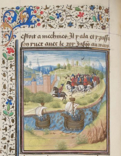 Anglický král Richard I. Lví srdce dobylo ostrov Kypr v roce 1191. Miniatura z Historia od Viléma z Tyru, 60. léta 14. století od Unbekannt