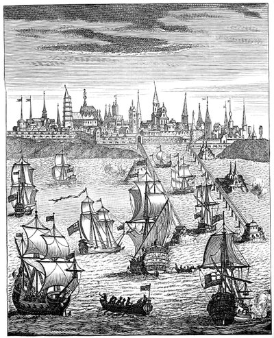 Anglická eskadra nesoucí jednotky k obsazení Dunkerque, 1708, 1894 od Unbekannt