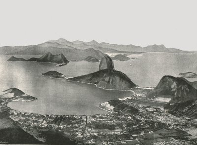 Vstup do zálivu z vrcholu Corcovado, Rio de Janeiro, Brazílie, 1895. od Unbekannt