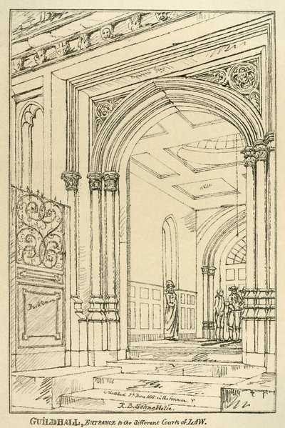 Vstup do různých soudů, Guildhall, Londýn, červen 1815 1886 od Unbekannt