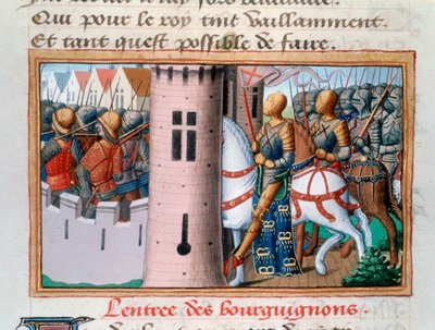 Vstup Bourguignonů do Paříže, květen 1418, 1484 od Unbekannt