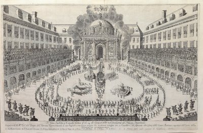 Jezdecký balet na nádvoří vídeňského Hofburgu, 1667. od Unbekannt