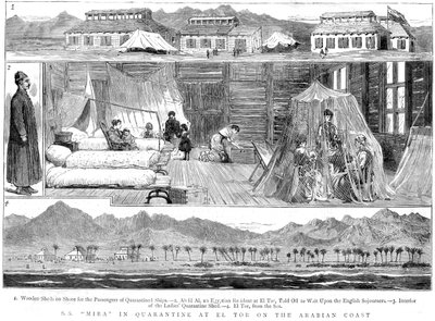 Evropané v karanténním táboře proti neštovicím v El Tor v severní Africe, 1884 od Unbekannt