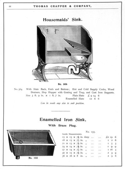 Evier de femme de menage et evier en metal emaile od Unbekannt
