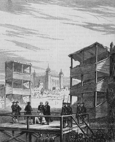 Poprava lorda Derwentwatera na Tower Hill ze starého tisku, 24. února 1716, c1880 od Unbekannt