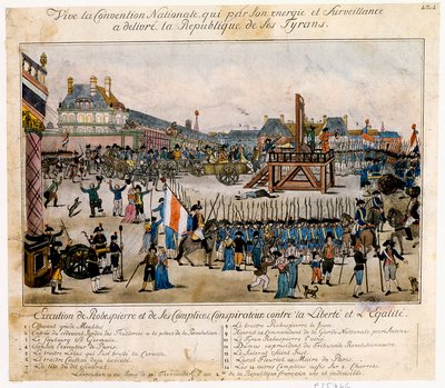 Poprava Robespierra a jeho kompliců, 1794 od Unbekannt