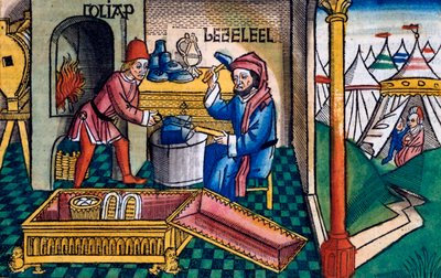 Exodus 31:2-8: Becalel a Aholiab vyrábějící archu smlouvy od Unbekannt