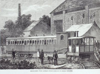 Experimenty s Fairlies parním kočárem na krátké vzdálenosti, srpen 1869 od Unbekannt