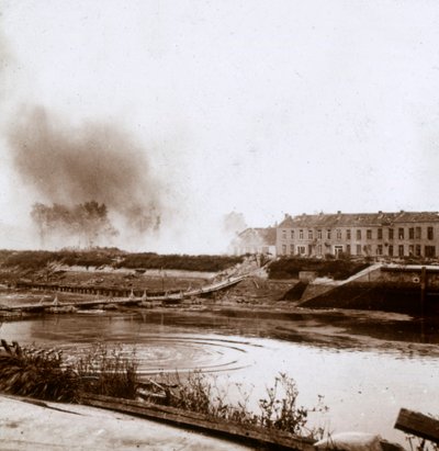 Exploze, Nieuwpoort, Flandry, Belgie, c1914-c1918 od Unbekannt