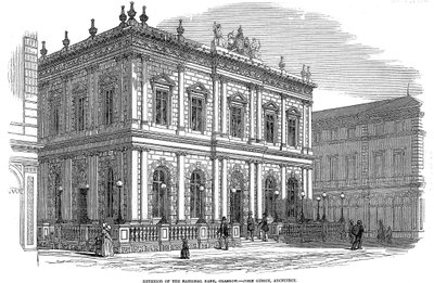 Vnější pohled na National Bank, Glasgow, Skotsko, c1850 od Unbekannt