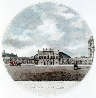 Fasáda The Bank of England, Threadneedle Street, Londýn, 1796 od Unbekannt
